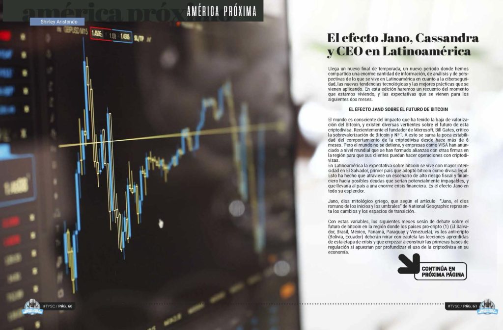 Artículo "El efecto Jano, Cassandra y CEO en Latinoamérica" de Shirley Aristondo en la Sección "América Próxima" de la Revista Tecnología y Sentido Común #TYSC