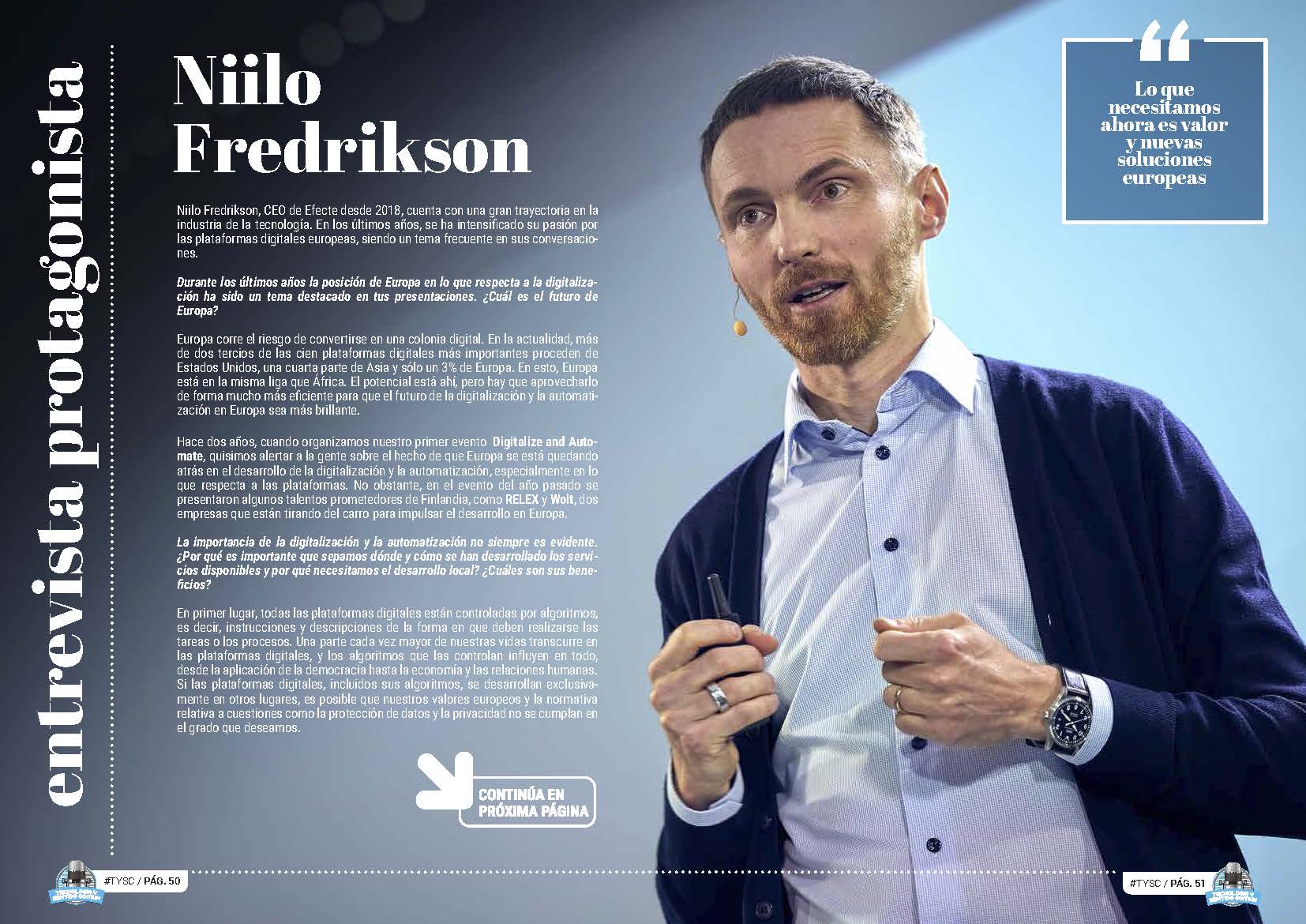 Niilo Frediikson Entrevista Protagonista en la Revista Tecnología y Sentido Comun #TYSC de septiembre de 2022