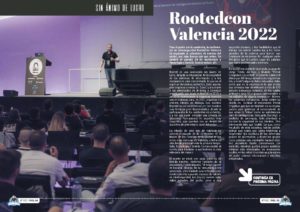 Articulo "RootedCon Valencia" en la sección "Sin Ánimo de Lucro" de la Revista Tecnología y Sentido Comun #TYSC23 de octubre de 2022