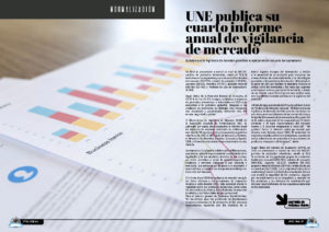 "UNE publica su cuarto informe anual de vigilancia de mercado" artículo de UNE Asociación Española de Normalización en la sección "Normalización" de la edición de Marzo de 2025 de la Revista Tecnología y Sentido Común TYSC a Revista Líder de Audiencia de la Alta Dirección y los Profesionales en Gestión de Proyectos, Servicios, Procesos, Riesgos y por supuesto Gobierno de Tecnologías de la Información