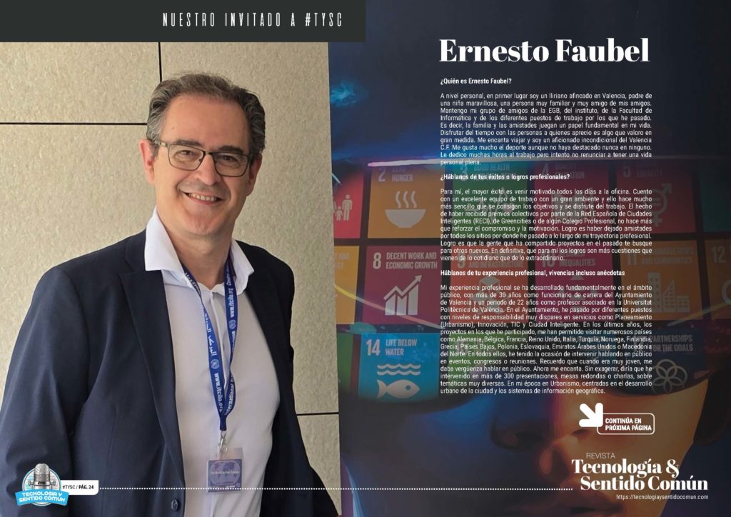Ernesto Faubell Cubells "Nuestro Invitado a TYSC de la edición de Septiembre de 2025 de la Revista Tecnología y Sentido Común TYSC a Revista Líder de Audiencia de la Alta Dirección y los Profesionales en Gestión de Proyectos, Servicios, Procesos, Riesgos y por supuesto Gobierno de Tecnologías de la Información