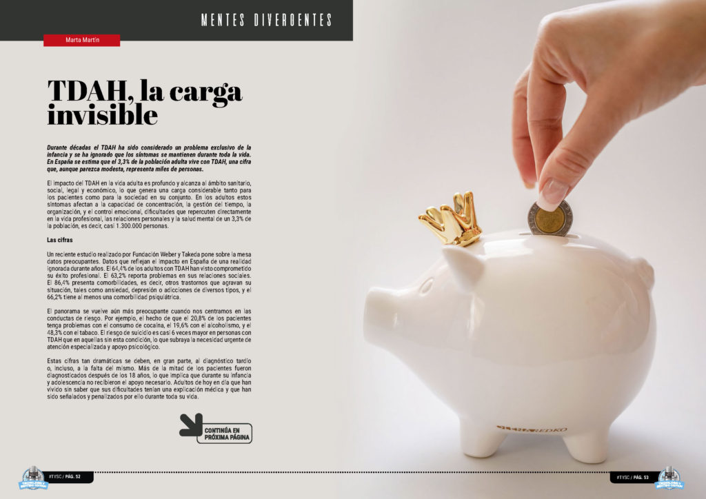 "TDAH, la carga invisible" artículo de Marta Martín García en la sección "Mentes Divergentes" de la edición de noviembre de 2025 de la Revista Tecnología y Sentido Común TYSC a Revista Líder de Audiencia de la Alta Dirección y los Profesionales en Gestión de Proyectos, Servicios, Procesos, Riesgos y por supuesto Gobierno de Tecnologías de la Información